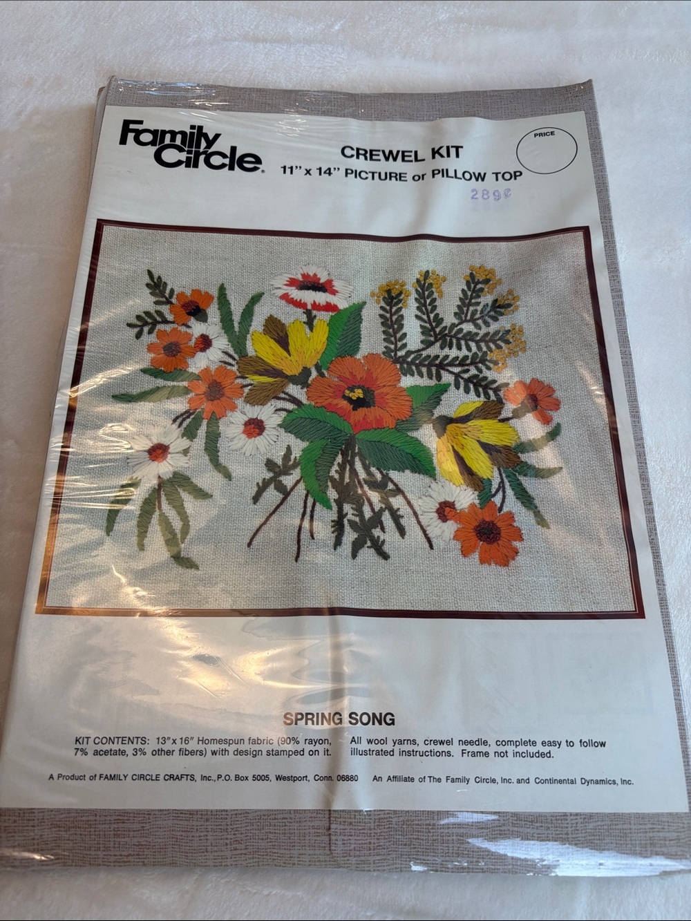 Vintage NWT Family Circle Crewel Kit "Spring Song" Floral Full Kit! Cottagecore